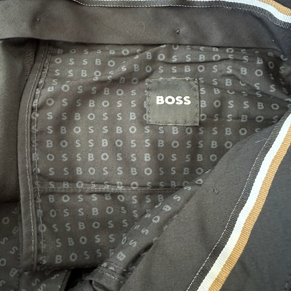 HUGO BOSS Black Wool Blend Dress Pants Flat Front Men Size 28R - Picture 3 of 8